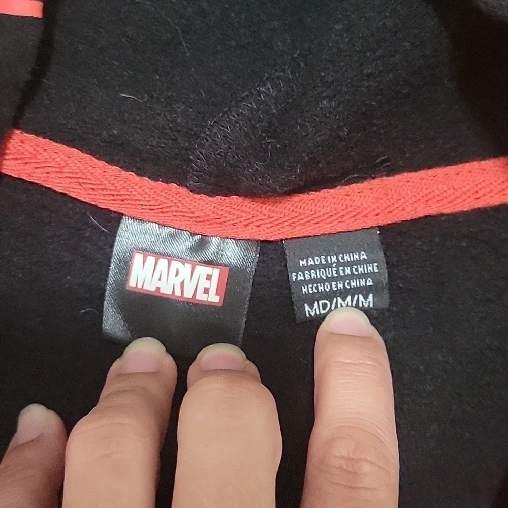 Marvel Spiderman mask black hoodie sweatshirt boys size medium